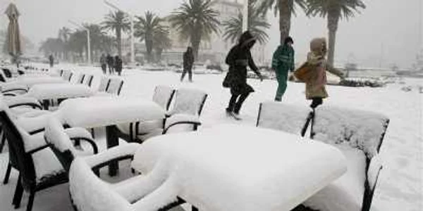 Locuitorii din Split nu sunt obişnuiti cu gerul siberian care a lovit Europa