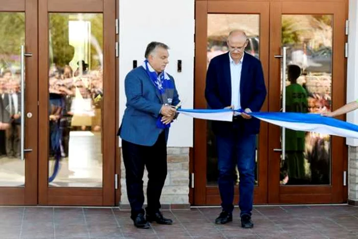 Viktor Orbán la inaugurarea Academiei de fotbal de la Backa Topola FOTO MTI