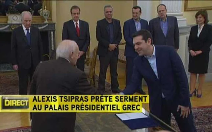 Ceremonia de depunere a jurământului de către noul premier al Greciei, Alexis Tsipras, liderul formaiunii de extrema-stânga, Syriza