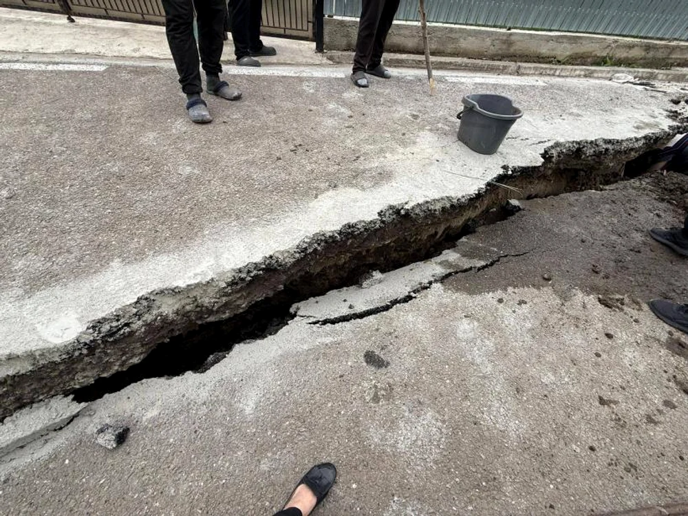 Alunecare de teren în județul Vaslui FOTO: ISU Vaslui
