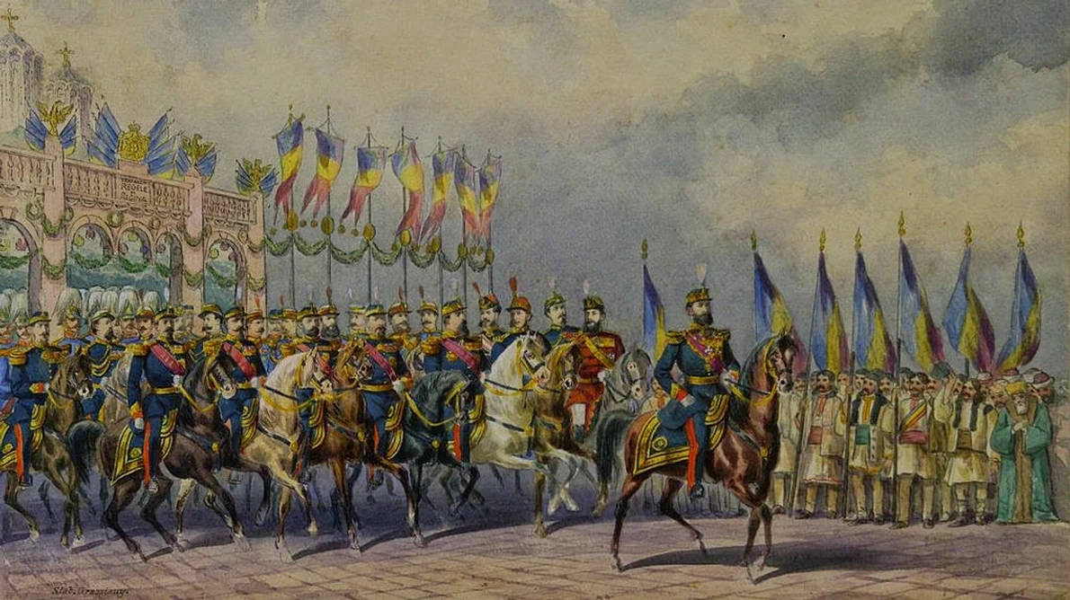 Calendar 8 octombrie: 1878 Armata română, victorioasă în Războiul de Independență, și a făcut intrarea triumfală în București pe Podul Mogoșoaiei, care de atunci poartă numele de Calea Victoriei jpeg