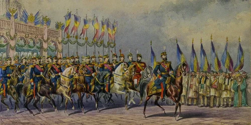 Calendar 8 octombrie: 1878   Armata română, victorioasă în Războiul de Independență, și a făcut intrarea triumfală în București pe Podul Mogoșoaiei, care de atunci poartă numele de Calea Victoriei jpeg