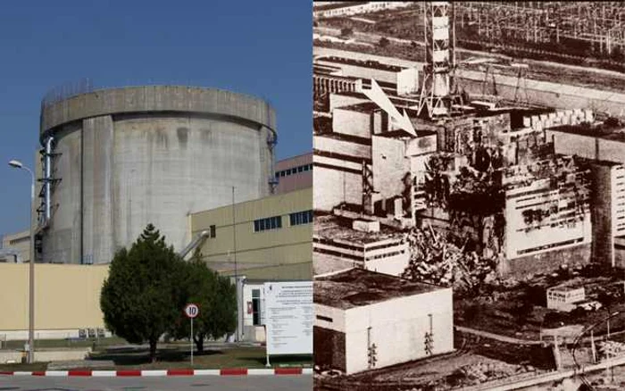 Reactor de la Cernavodă şi reactorul care a explodat în 1986 la Cernobîl Foto Adevarul / EPA EFE