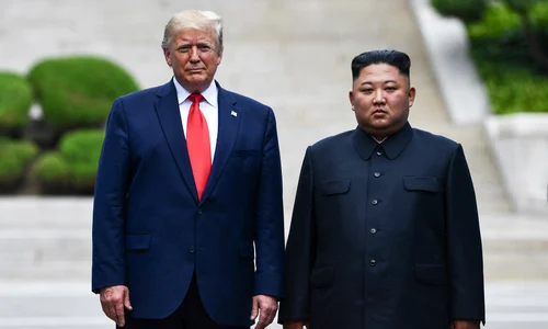 Trump și Kim Jong Un la întâlnirea din 2019 FOTO AFP