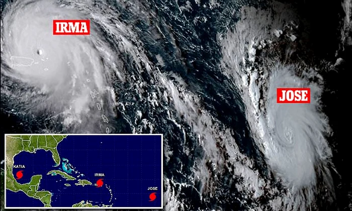 Uraganul Irma este urmat de o furtuna tropicală Jose, care se formează în Golful Mexic. Este pentru prima oară în ultimii șapte ani când, în zona Atlanticului, se formează trei uragane aprpape în același timp