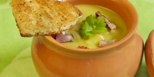 supa-crema de legume cu costita afumata