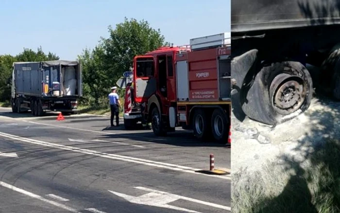 Autorităţile au intrat în alertă după ce roata camionului plin cu azotat a explodat