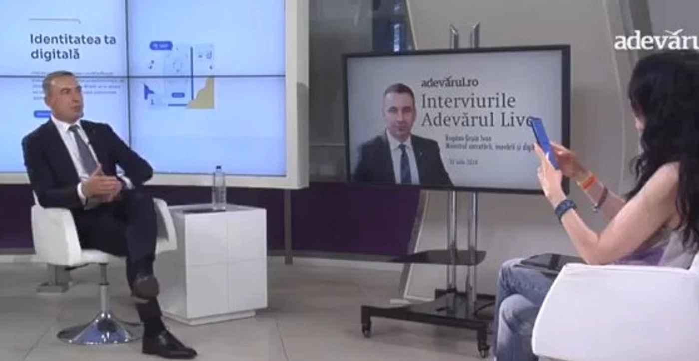 Ministrul Digitalizării, Bogdan Ruia Ivan, prezent la Adevărul Live. FOTO captură