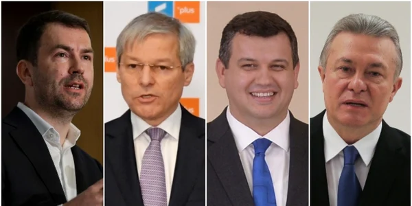 Dacian Ciolos cu Catalin Drula plus Eugen Tomac si Cristian Diaconescu FOTO Colaj Inquam photos si Mediafax