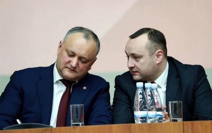 Preşedintele de onoare al PSRM, Igor Dodon, şi secretarul executiv, Vlad Bătrîncea. FOTO arhivă