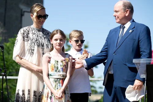 Printesa Charlene cu Printul Albert si gemenii lor, Printul Jacques si Printesa Gabriella,