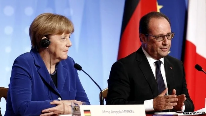 Angela Merkel (stânga) şi Francois Hollande Foto: GettyImages