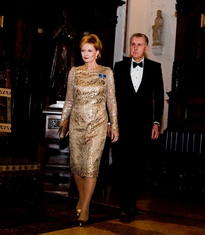 Custodele Coroanei și Principele Consort la serata de la Castelul Peleș. FOTO: Casa Majestății Sale