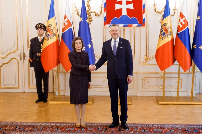 Maia Sandu și Peter Pellegrini s-au întânit la Bratislava. FOTO: Presedinte.md