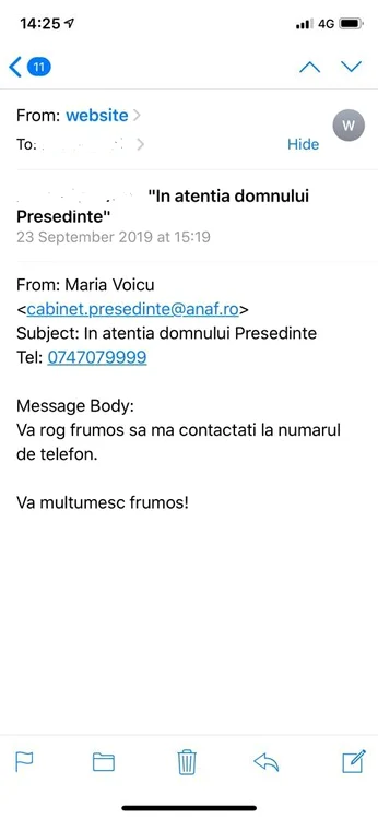 Nu deschideți mail-ul care arată așa, ca din partea ANAF