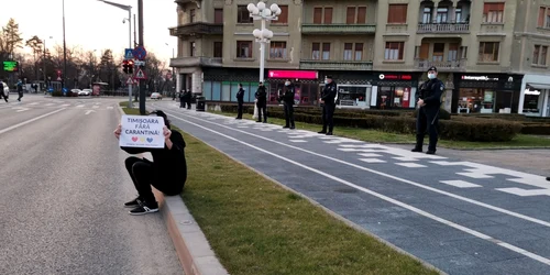 Forţele de ordine au blocat centrul Timişoarei FOTO Ş.Both