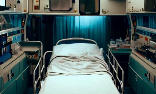 Interno ambulanza incidente 118 lettino ospedale ferito (foto Bing AI) jpg