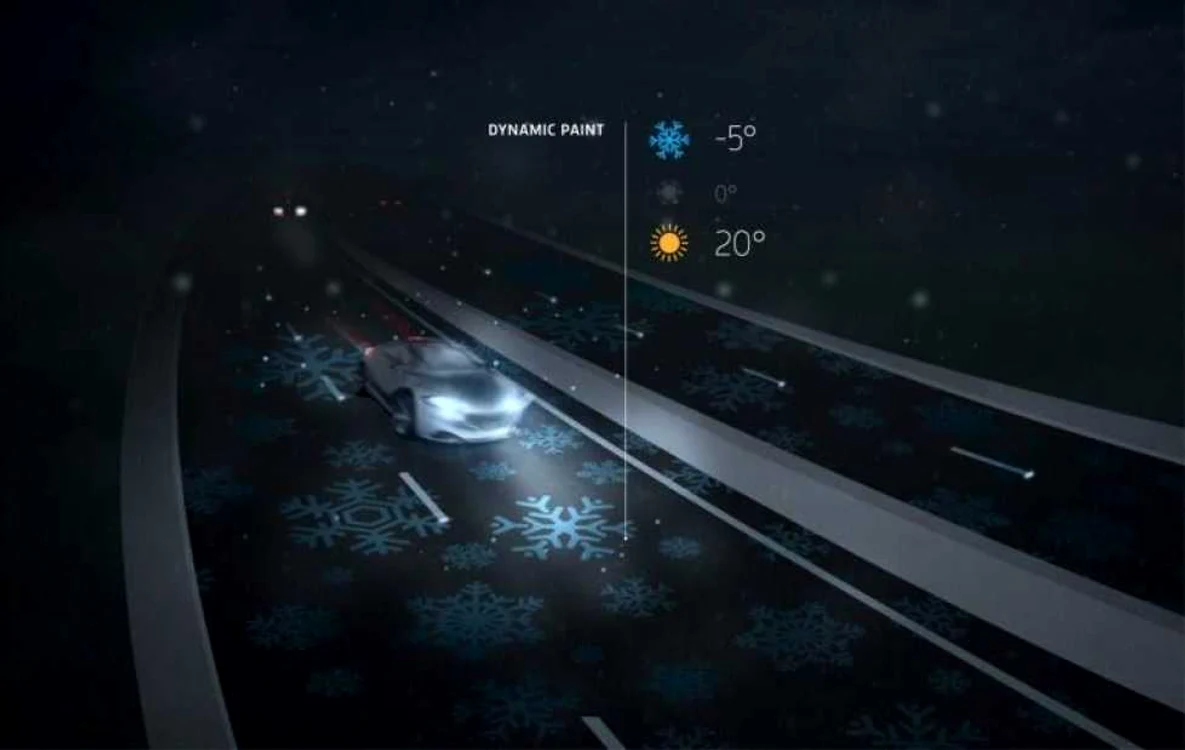 Datorită unei pelicule speciale, autostrada inteligentă va afişa în timp real pe carosabil condiţiile de rulare   Foto : Studio Roosegaarde