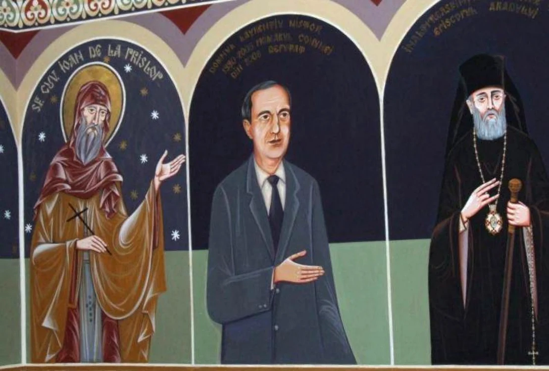 Porterul deputatului Laurenţiu Nistor în biserica din Şoimuş (Bejan).