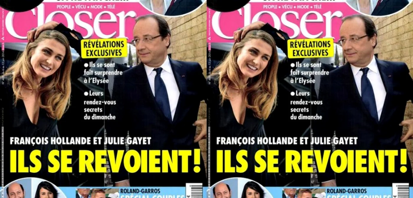 Actriţa Julie Gayet şi Francois Hollande, pe prima pagină a publicaţiei Closera