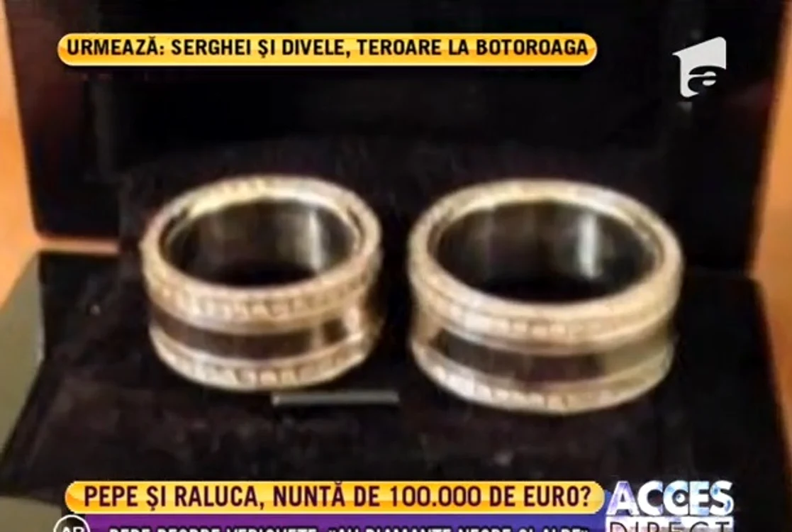 Verighetele lui Pepe şi ale Rălucăi (captura Acces Direct)