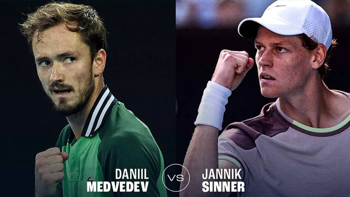 Daniil Medvedev și Jannick Sinner, finaliștii de la Australian Open. Foto ATP Tour