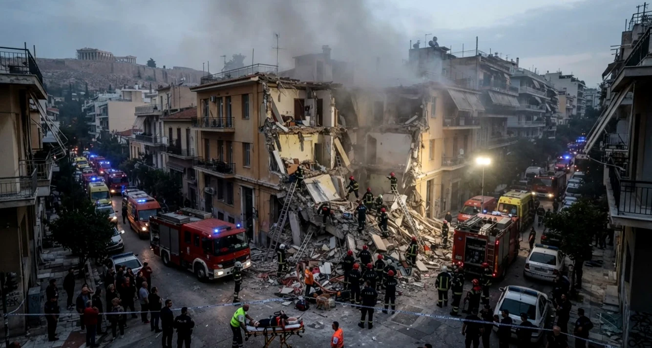 Șase persoane au murit după explozia din centrul istoric al Atenei.