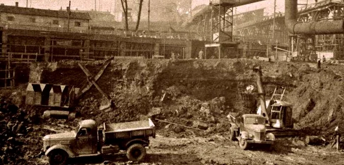 Centrul industrial de la Hunedoara, în anii 1950.