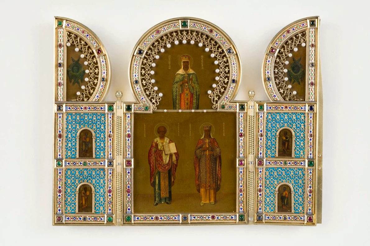 O icoană realizată de Casa Faberge pentru țarul Nicolae al II-lea, donată Muzeului Luvru (© Musée du Louvre)