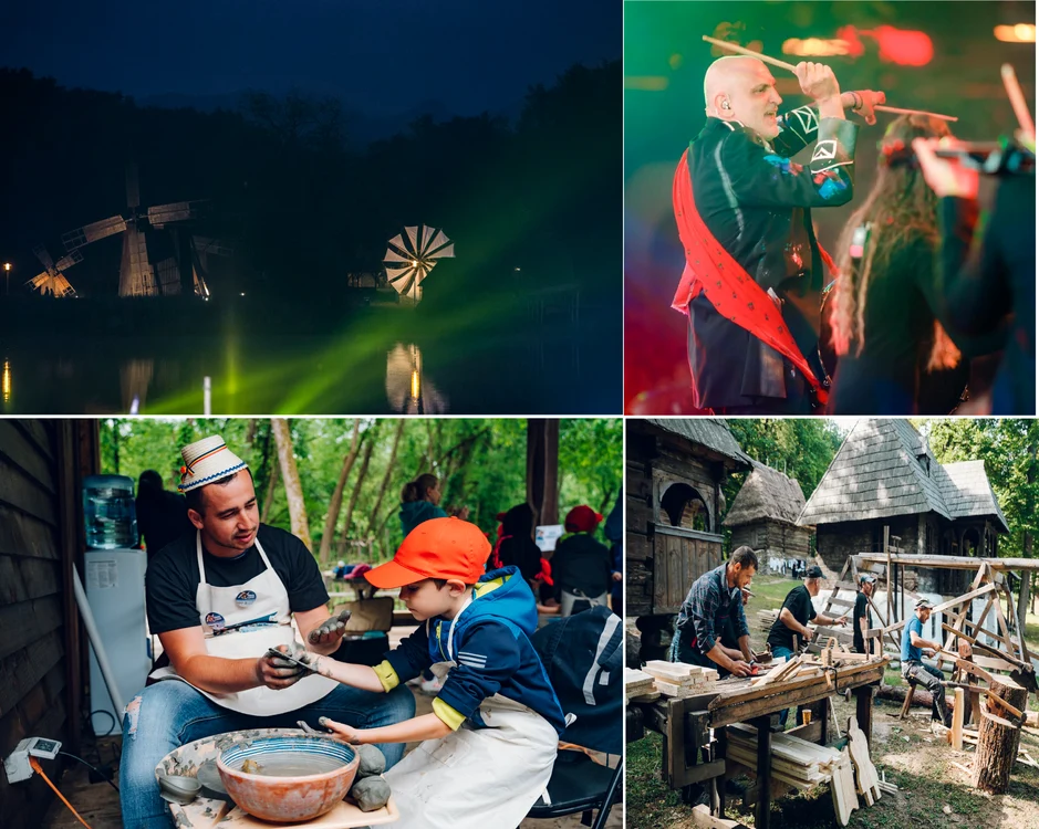 Imagini cu activități de la Noaptea Muzeelor la Muzeul Astra din Sibiu