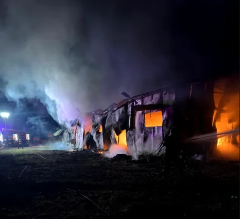 Incendiu la o hală din județul Argeș. Pompierii intervin cu mai multe echipaje