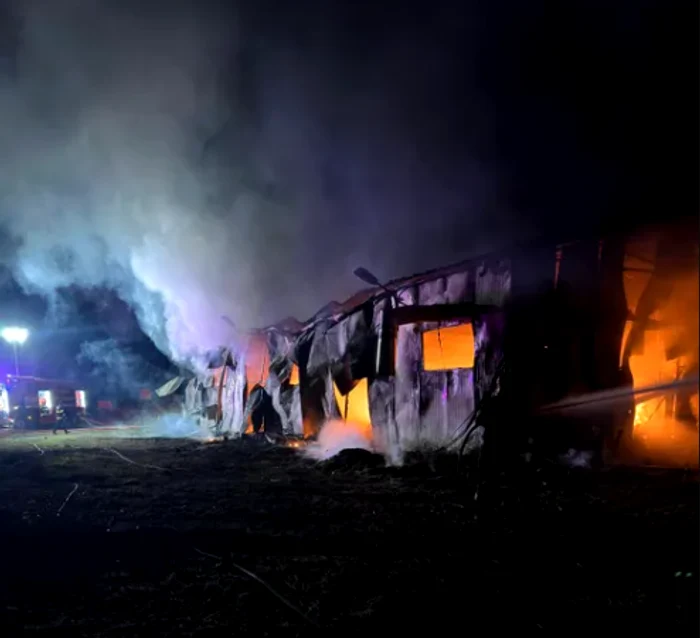 Pompierii intervin marți dimineață pentru stingerea unui incendiu. FOTO: ISU Argeș