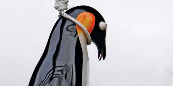 „Sinuciderea pinguinului”, ca simbol al sinuciderii colective. Manifest al artistului Vincent J.F. Huang 