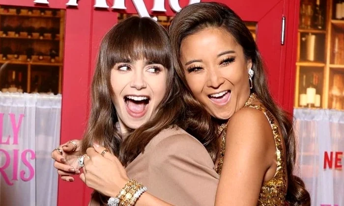Lily Collins si Ashley Park la premiera sezonului 3 Emily in Paris   Instagram (3) jpg