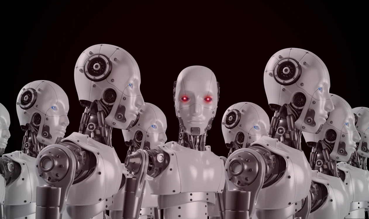 Grup de roboți umanoizi dotați cu inteligență artificială 