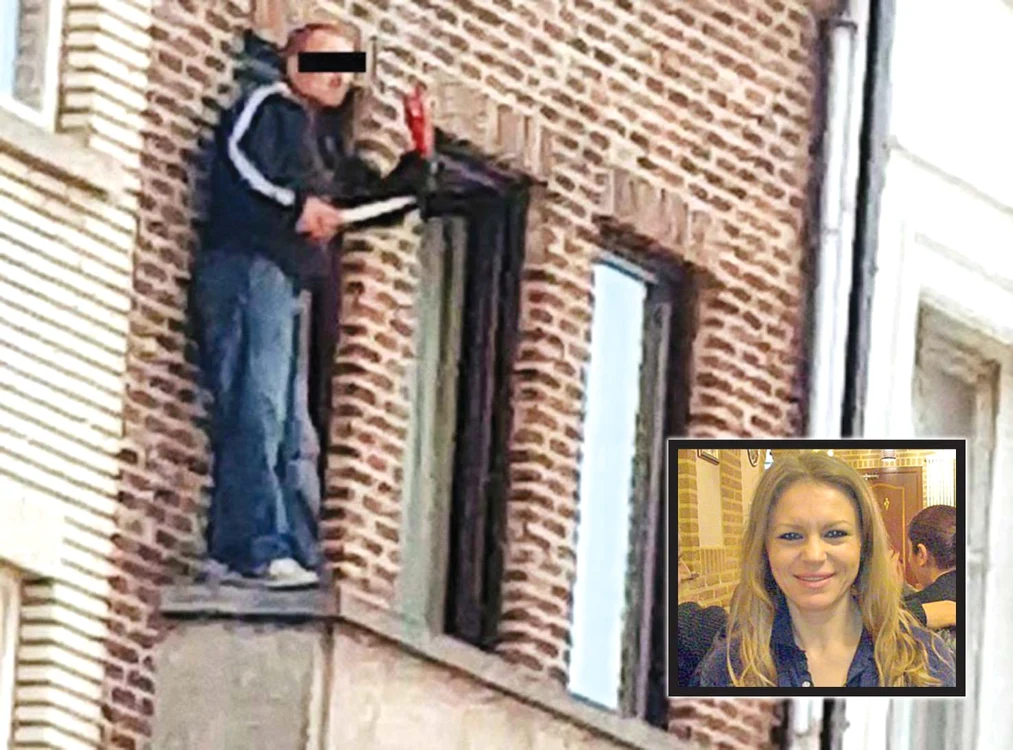 
    După crimă, cu cuţitul în mână, asasinul s-a urcat pe balconul apartamentului din AnversFoto: gva.be/ Facebook  