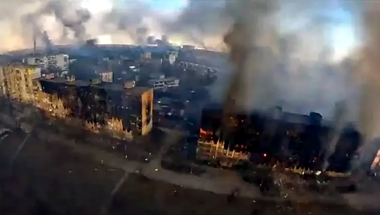 Imagine cu orașul-fantomă Mariupol. Foto: Twitter