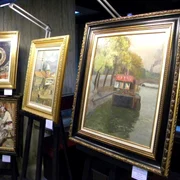 „Debarcader pe Sena“, Theodor Pallady. Foto dreapta