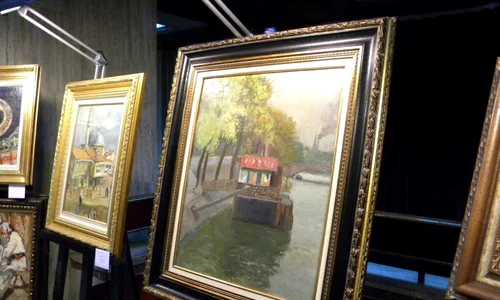 „Debarcader pe Sena“, Theodor Pallady. Foto dreapta