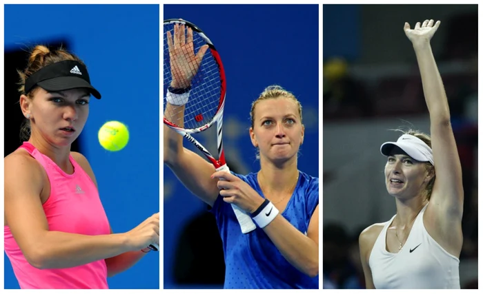 Simona Halep, Petra Kvitová şi Maria Şarapova, de la stânga la dreapta FOTO Mediafax