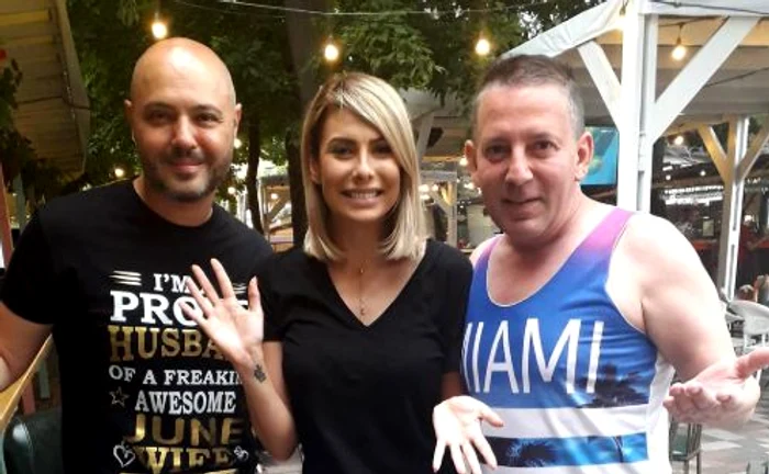 Mihai Mitoșeru, Naomi, fosta soție a lui Mihai, și Costin Mărculescu