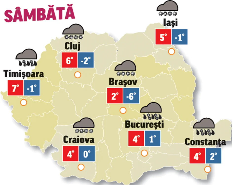 Prognoza meteo 7 martie ne avertizează că precipitațiile vor persista