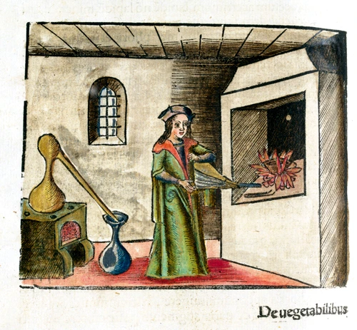 Alchimist la lucru – gravură din Margarita Philosophica,  lucrare considerată „arborele cunoaşterii” şi publicată pentru prima dată în 1503