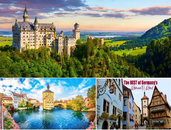 Șoseaua Romantică sau Drumul Romantic din Germania Colaj DMS