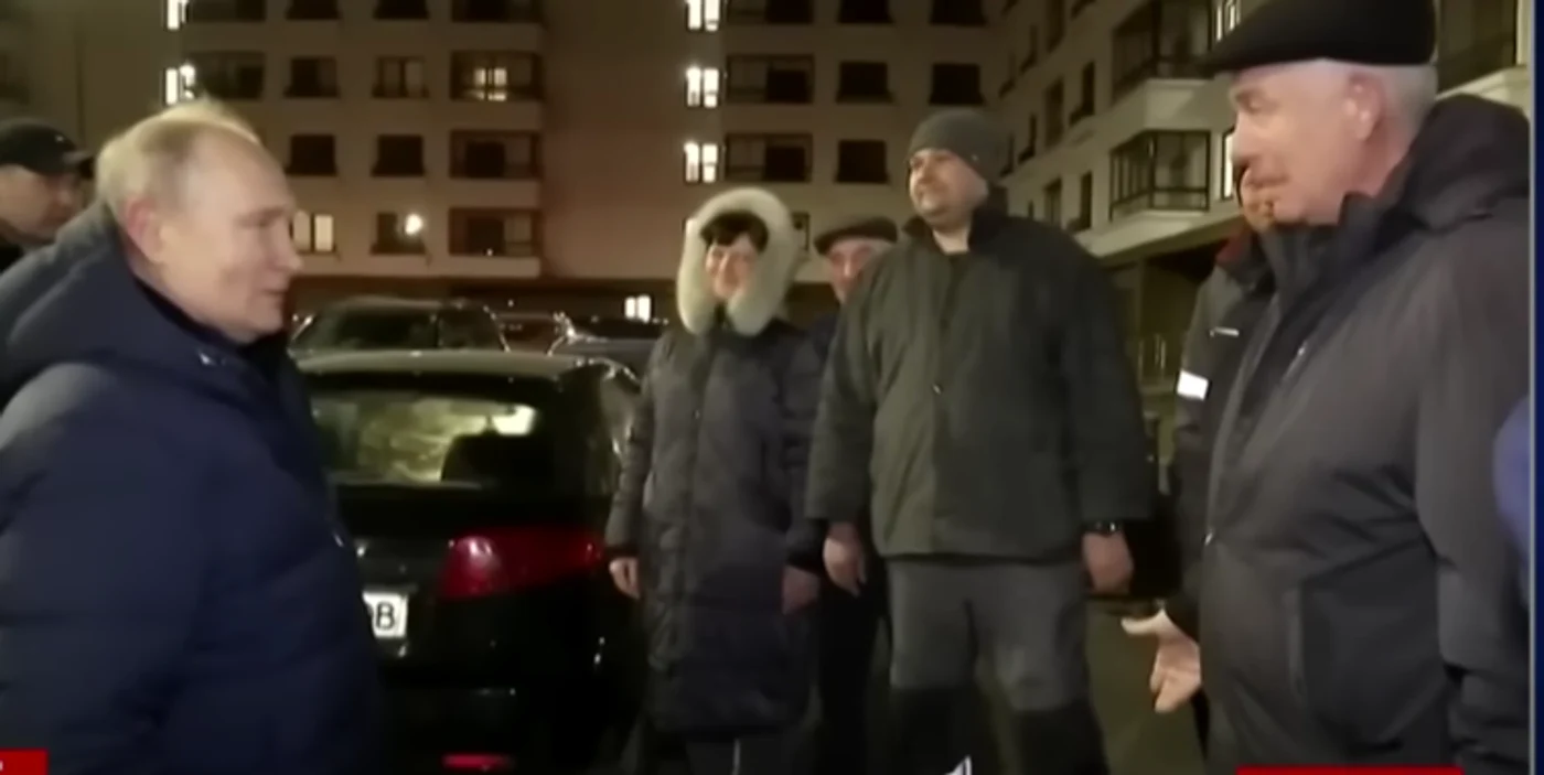 Putin stă de vorbă cu locuitori din Mariupol FOTO Captură CNN