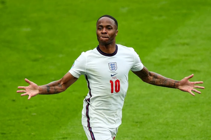 Raheem Sterling a marcat trei din cele patru goluri ale Angliei la Euro 2020