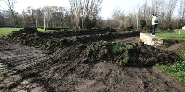În aceste zile se lucrează de zor în parcul Tăbăcărie