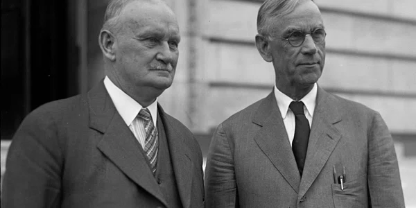 Smoot and Hawley standing together, April 11, 1929 jpg