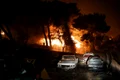 Incendiu Grecia langa Atena FOTO AFP