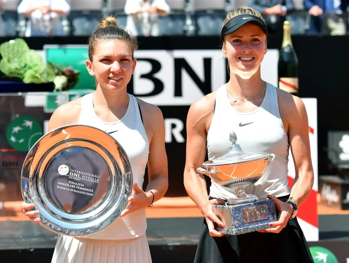 Simona Halep și Elina Svitolina, după finala de la RomaFoto: EPA-EFE